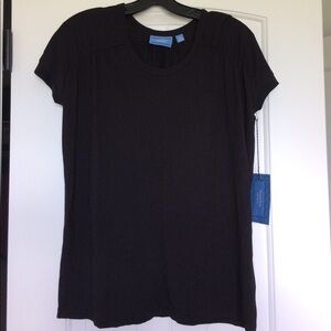 Simply Vera Vera Wang Blouse Women's Size XS Black Short Sleeve‎ NWT
